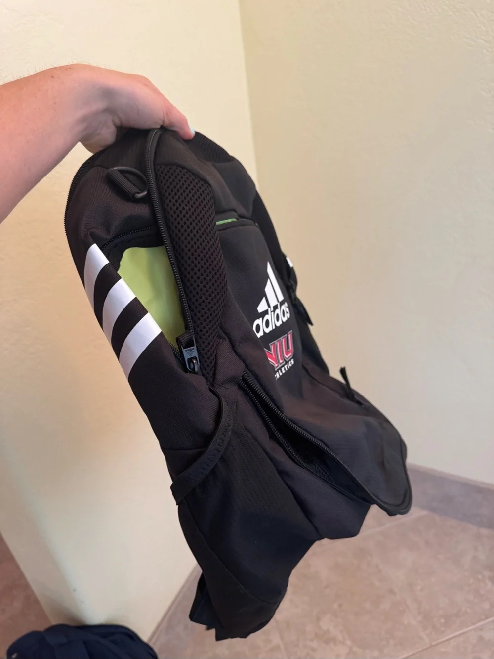 adidas Black Backpack with Green Accents NIU Athletics
